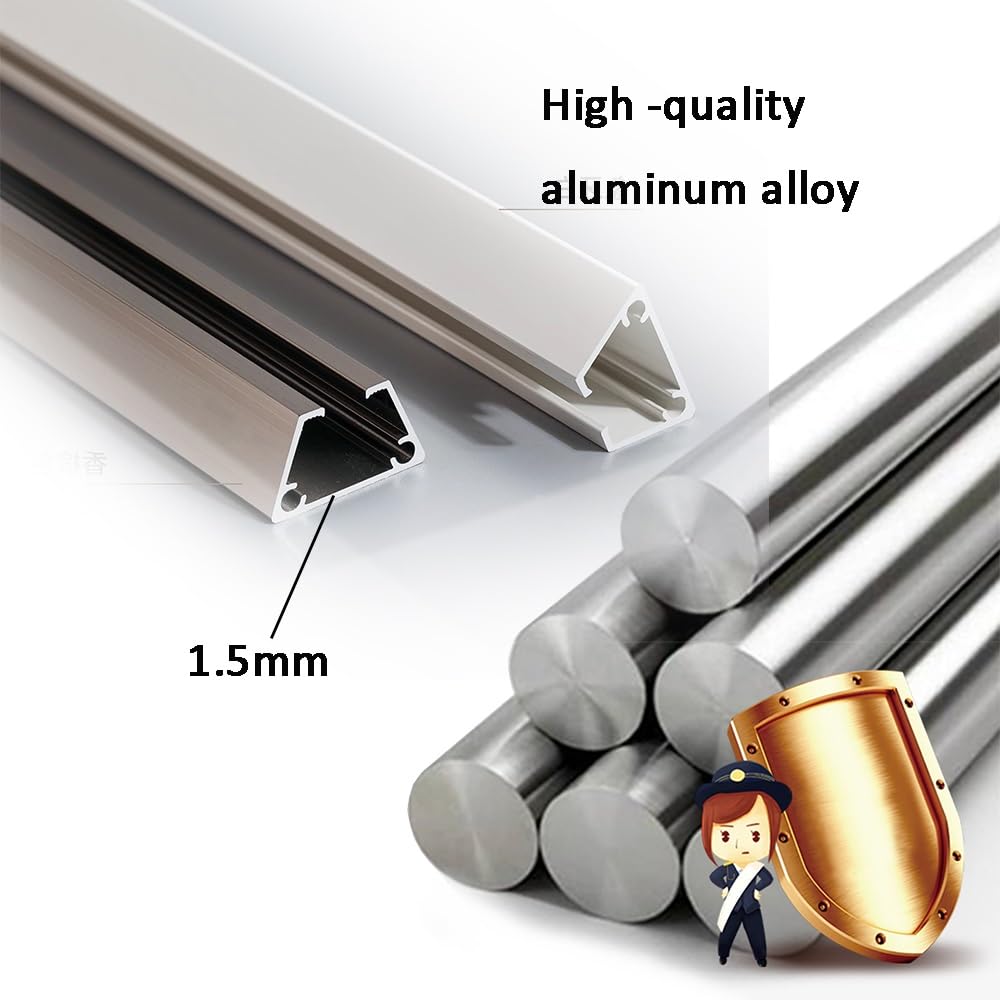Montowany na suficie system szyn do zasłon aluminiowych do łazienki i salonu, ukryty design, do zasłon i przegródek, 200 cm, eleganckie złote wykończenie