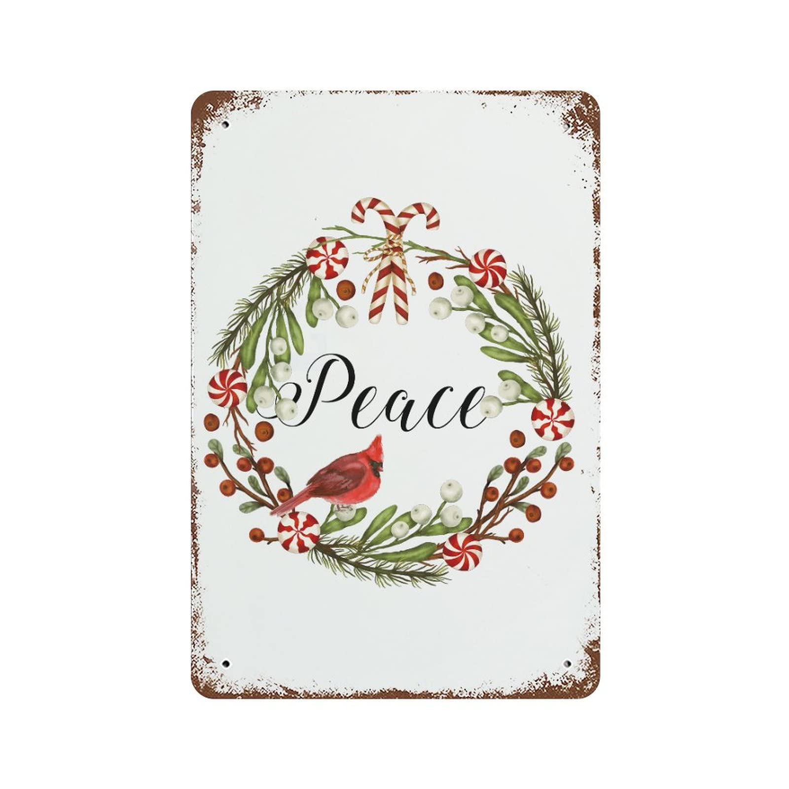 Panneau en métal Noël avec Père Noël résistant pour jardin d'hiver