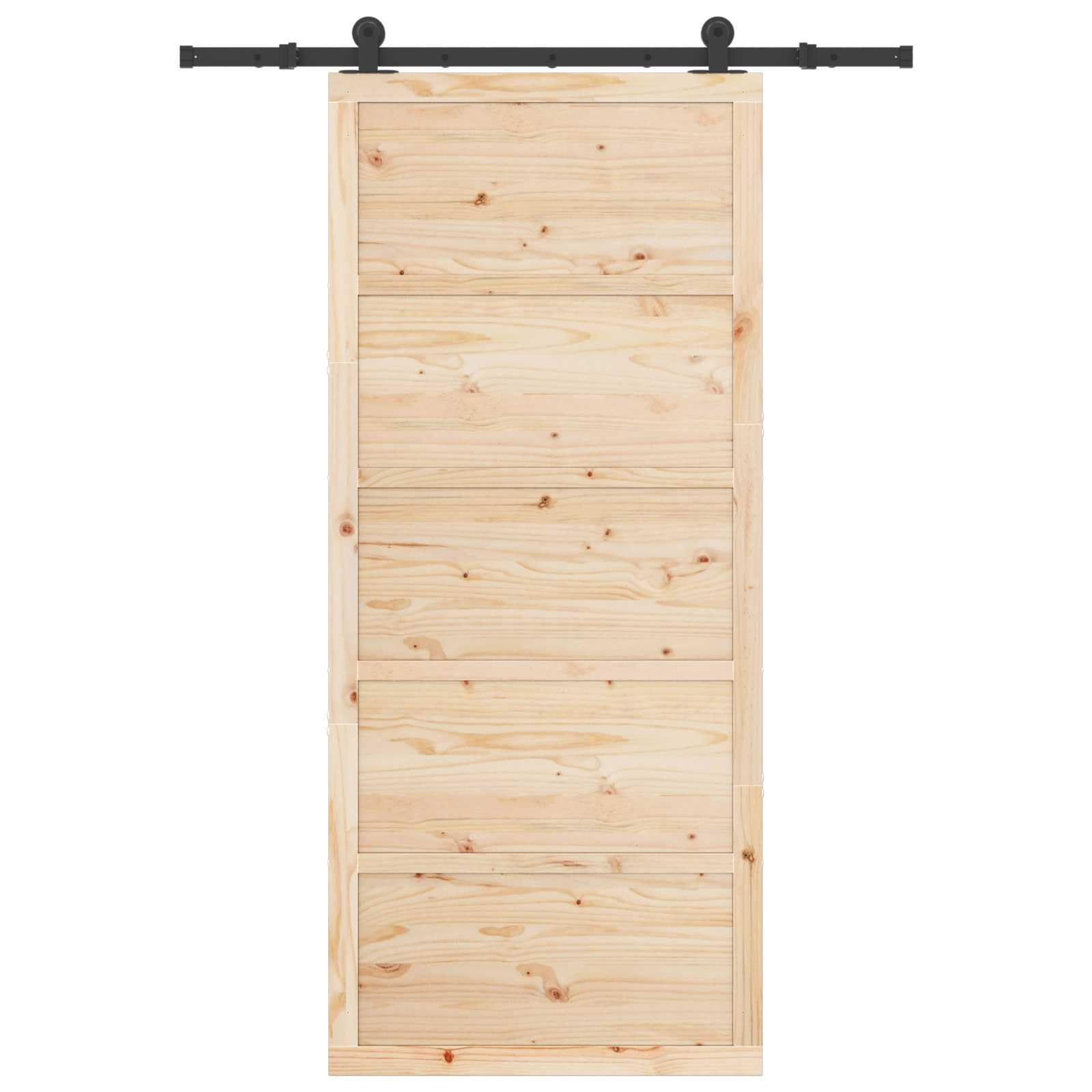 Puerta corredera de madera maciza de pino natural, 80 x 208