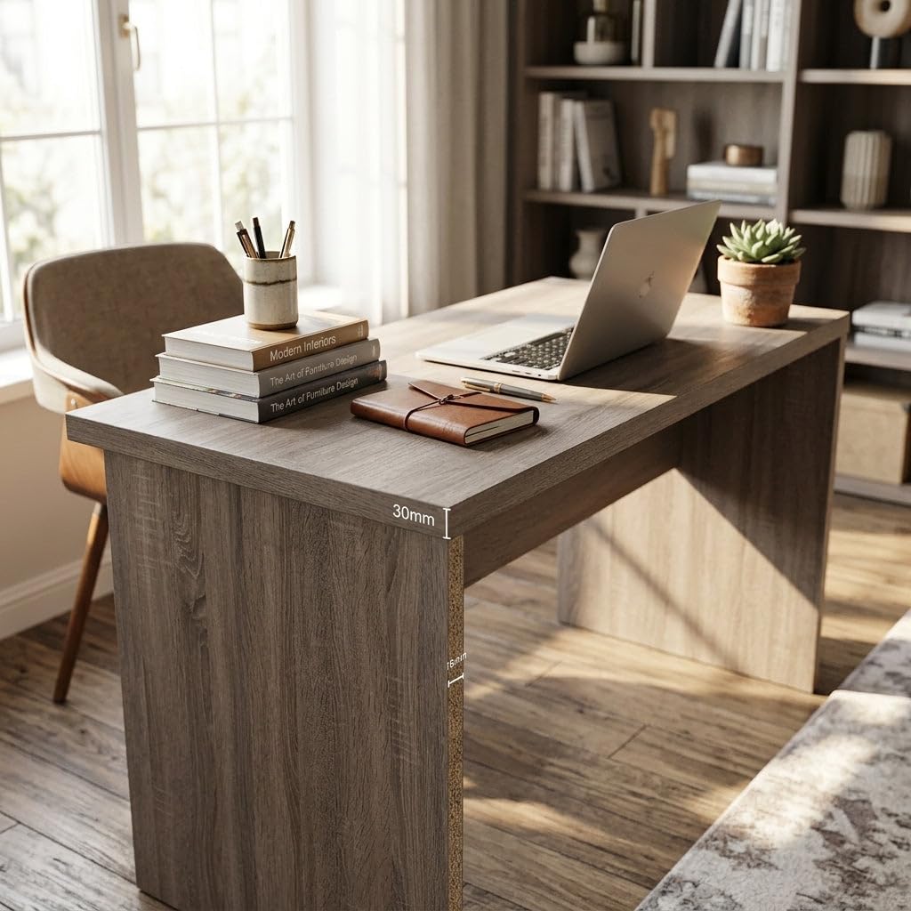 HEMAX Scrivania da Ufficio e Studio in Legno Truciolare – K51104 | Spessore 30/16mm, Tavolo da Lavoro per Computer e Postazione PC, Design Moderno per Camera da Letto e Smart Working