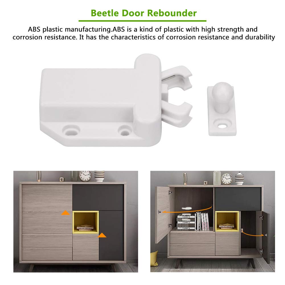 Durable Strong White Cute Shape Cabinet Door Rebounder ABS Plastic for Home Accessories