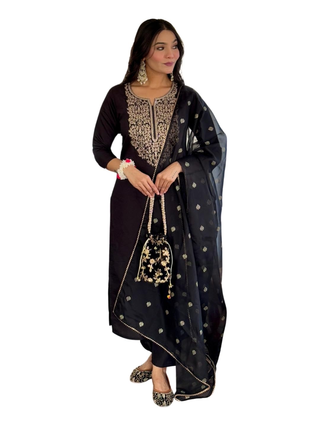 naixa Women's Viscose Embroidered Straight Kurta with Pant and Dupatta Sets (Available in Plus Size) (NX-674)-picture-14