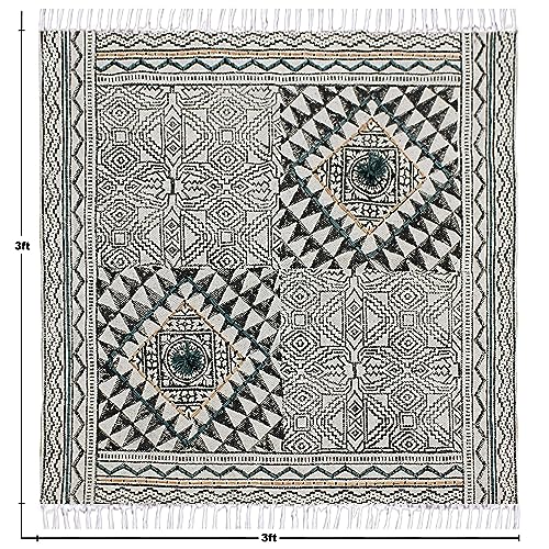 Tapis carré résistant pour zone à forte circulation en coton - 4