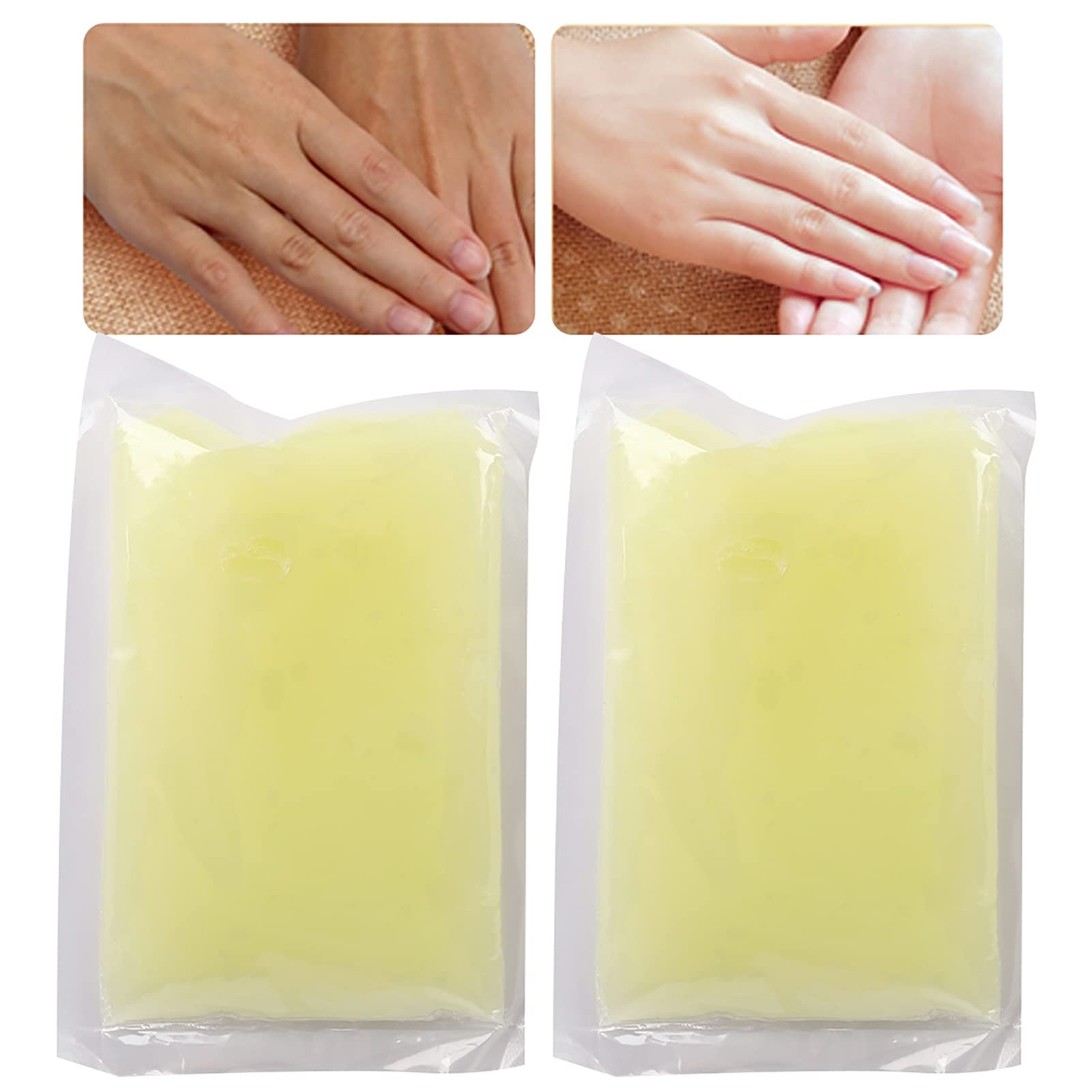 Cire de paraffine, 2 pièces cires de paraffine hydratante nourrissante cire de paraffine bain main pied masque beauté hiver soins la peau recharges cire pour spa maison salon soins du visage (citron)