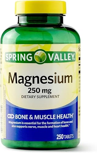 Suplemento de magnesio Óxido de magnesio 250 mg, fórmula vegetariana dietética diaria, suplementos esenciales de magnesio para apoyo óseo y