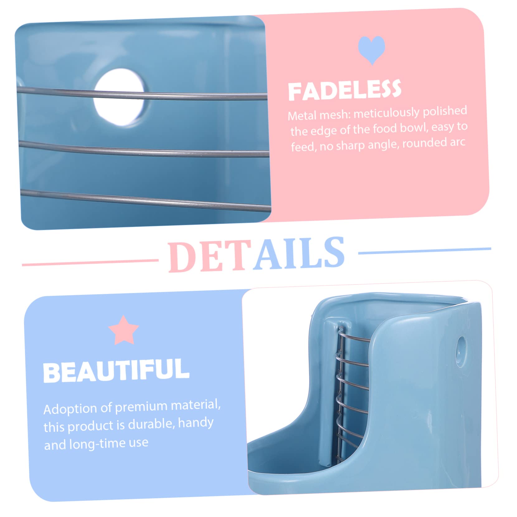 minkissy Comedero para Chinchillas Estante de Hierba, Comedero de Comida y Heno para Conejos, Diseño Cerámico Fijo Antivuelco, Instalable en Jaula