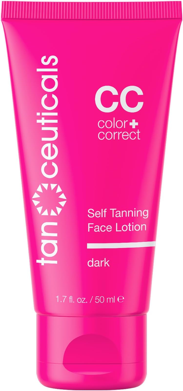 Tanceuticals Facial Self Tanner - Self Tanning Lotion for Face Gives Natural, Long Lasting Sunless Tan - Fresh Coconut Scent - Won’t Clog Pores or Cause Acne - Easy to Apply - 1.7 oz (Dark)