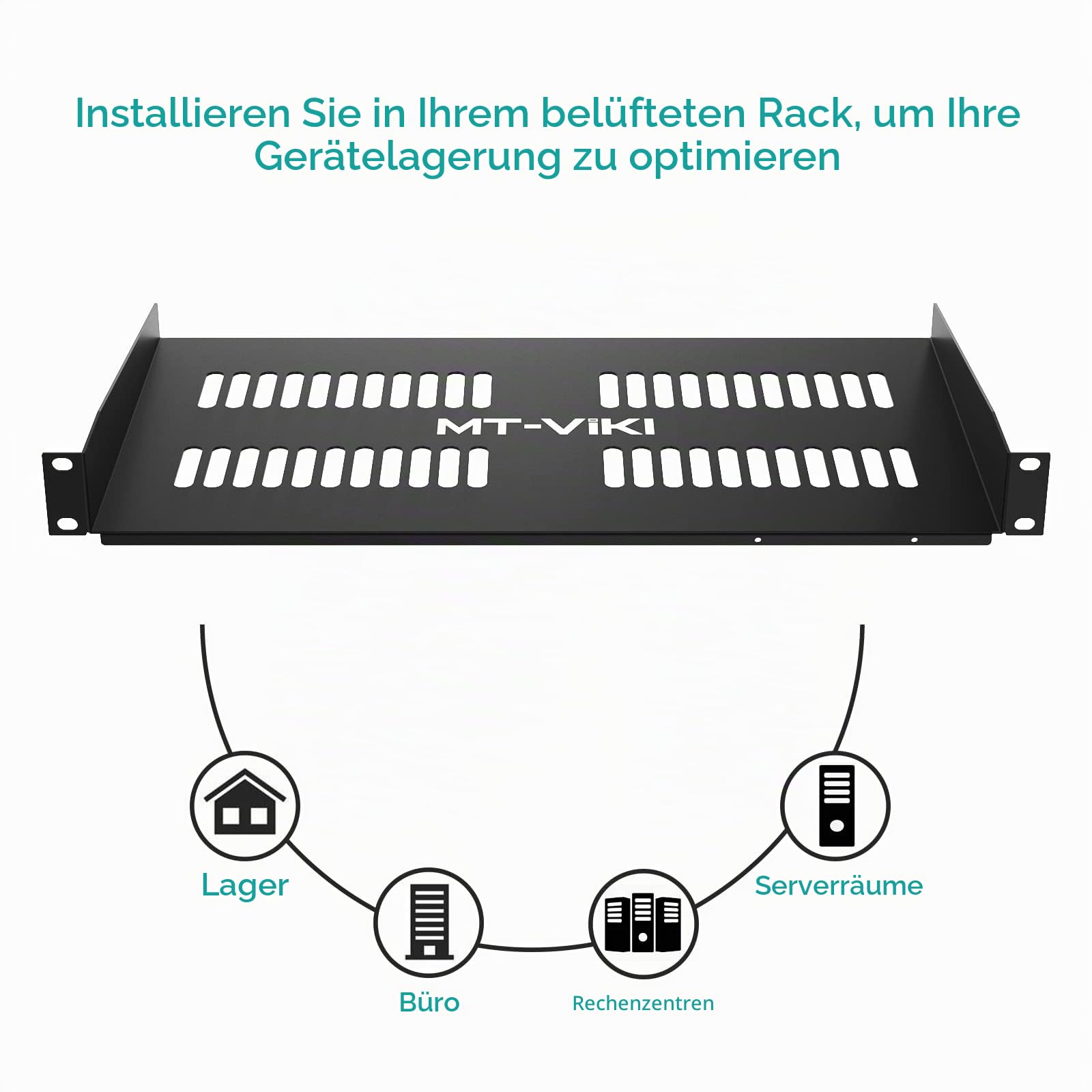 MT-VIKI 2 Stücke 1HE 19 Zoll Fachboden für Netzwerk Schrank 1U perforiertes Rackmontage Server für 19 Zoll Netzwerkschränke 22kg 250mm Tiefe Ablage 2 Stücke