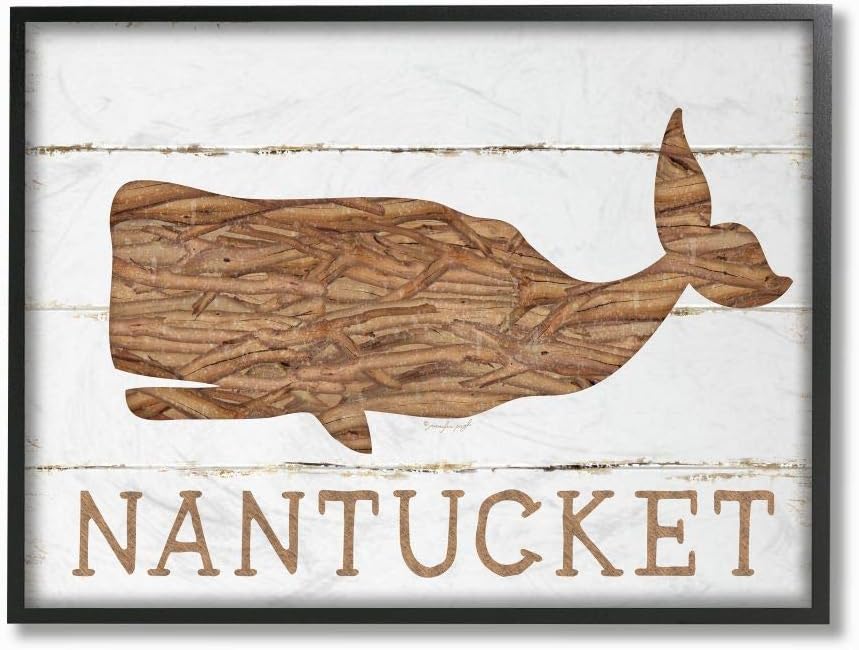 Stupell Industries Nantucket Whale Canvas Wall Art, 36x48, Multi-Color