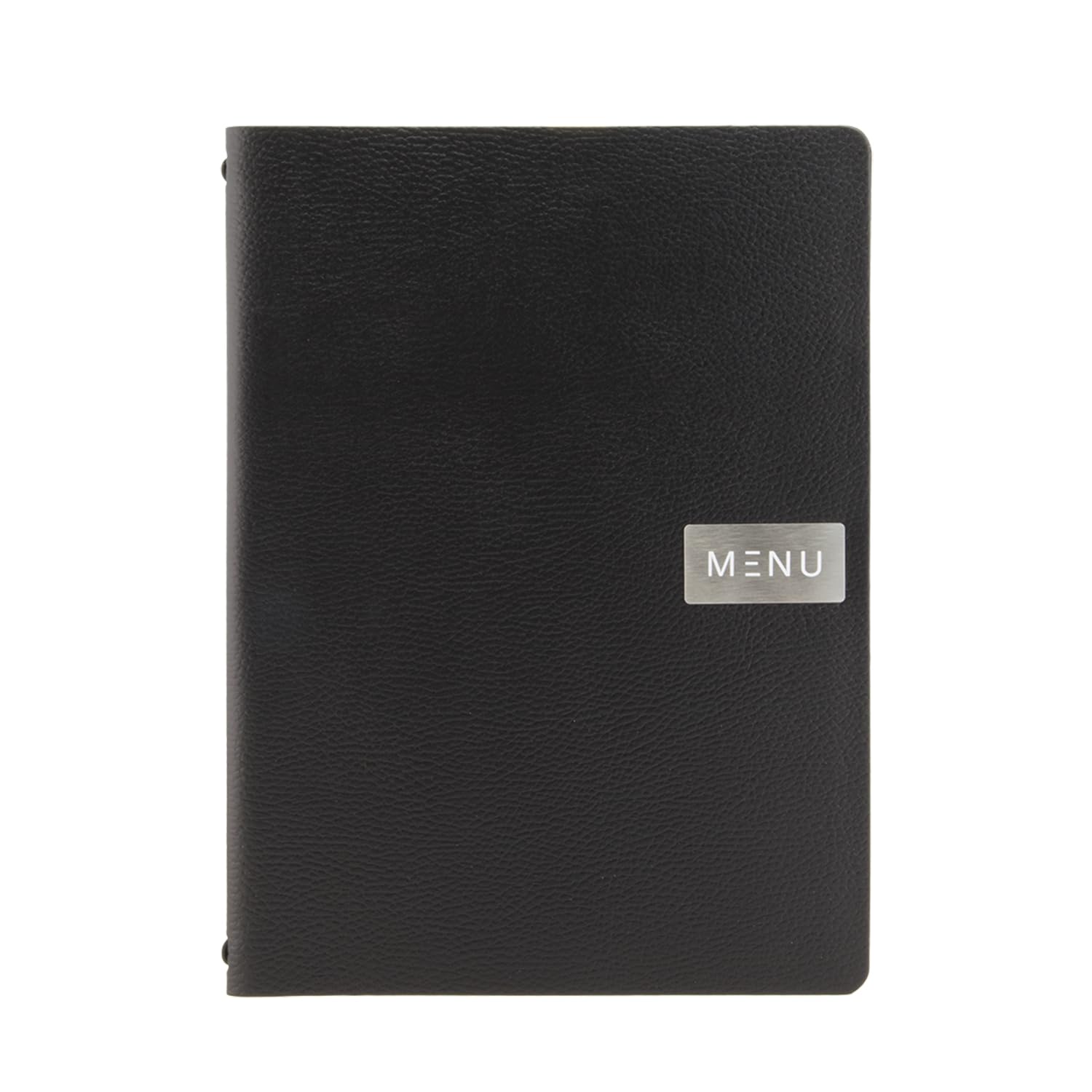 SECURIT - Porta Menu Raw Linea Leather - Per Caffè, Ristoranti, Bar - Ecopelle 100% Riciclata - Formato A4 - 1 Doppio Inserto Incluso - Colore Nero