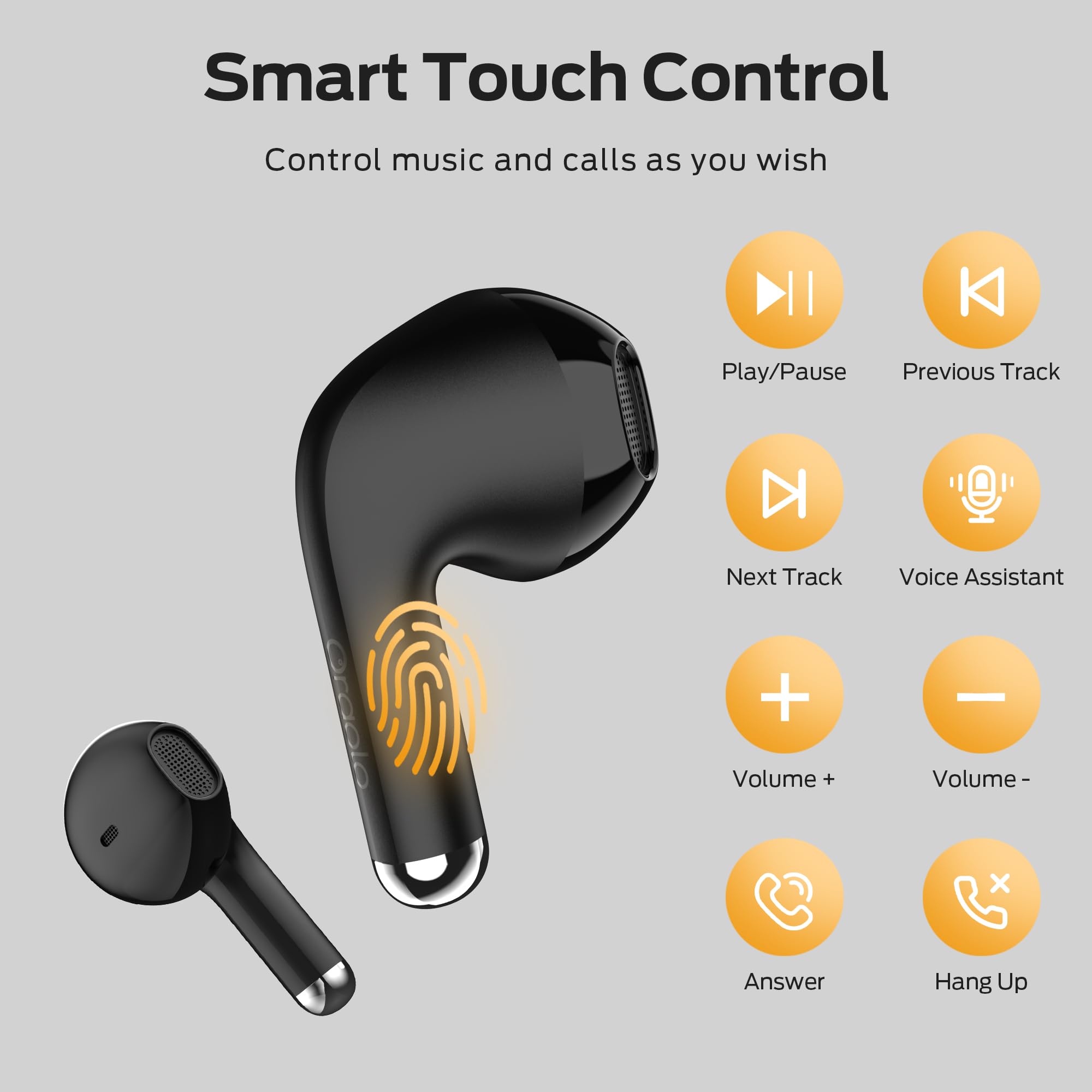 Oraimo Noise Cancelling Earbuds, Wireless Earbuds, Bluetooth Headphones 5.4, 40H Playtime, IPX7 Waterproof, In Ear Headphones With Hifi Stereo Deep Bass, Earphones Wireless Bluetooth (Black Oraimo Noise Cancelling Earbuds, Wireless Earbuds, Bluetooth Headphones 5.4, 40H Playtime, IPX7 Waterproof, In Ear Headphones With Hifi Stereo Deep Bass, Earphones Wireless Bluetooth (Black