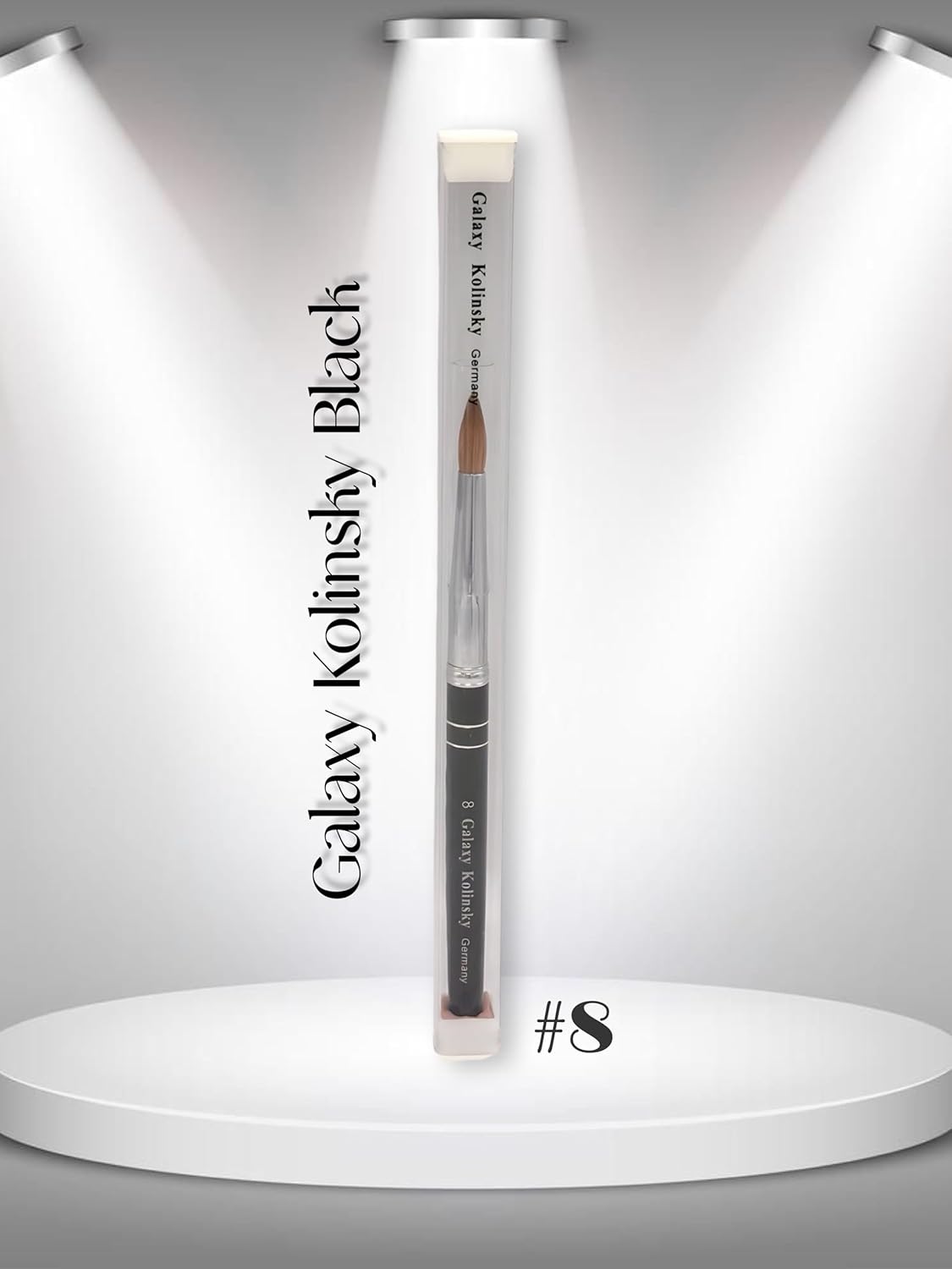 Acrylic Nail Brush 100% Pure Kolinsky Hair Round Shape black metal handle Size #8 to #22 Pick Your Size (Size #22)