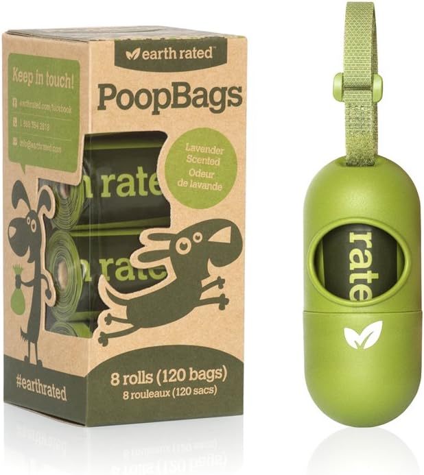 120 Earth Rated Lavender Scented Dog Waste Poop Bags