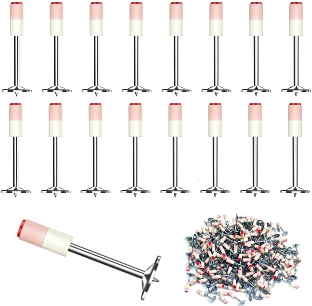 500 Pezzi 42 mm Chiodi per Pistola Sparachiodi Manuale, Diametro 7,3 mm Spara Chiodi per Cemento Armato e Ferro, Graffette per Sparachiodi, Ideali per Fissare Chiodi per Cemento armato e Ferro