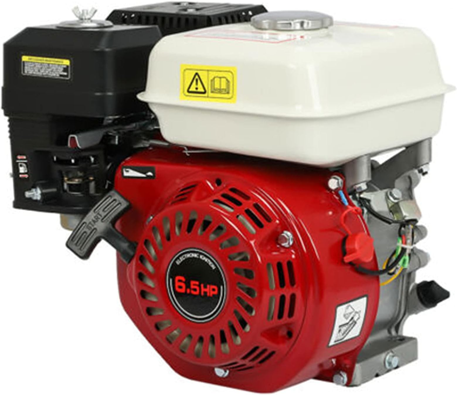 Gas Engine, Single Cylinder Gasoline Engine, 4 Stroke 6.5HP 200cc GX160 Gas Engines+ Air Cooled for Honda GX160 OHV Pull Start Go Kart Mini Bike Compressor Log Splitter Lawn Mower