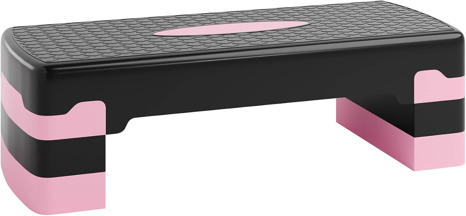 Ultrasport Step Fitness per Aerobica I Stepper Fitness Casa I Antiscivolo, Regolabile su 3 Altezze I Step Palestra, Stepboard, Stepbench 68 x 28 cm, Rosa