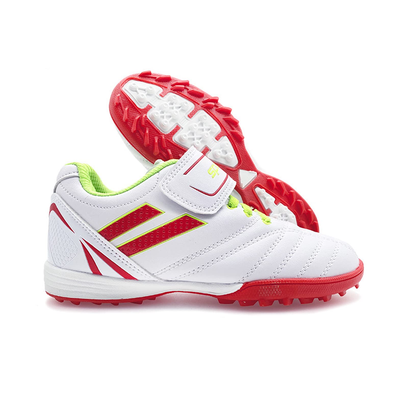 Boys Girls Football Boots, Soccer Athletics Training Sport Shoes, FG/TF Teenager Outdoor Football Shoes Sneakers for Unisex Kids (White,31 (1 UK))