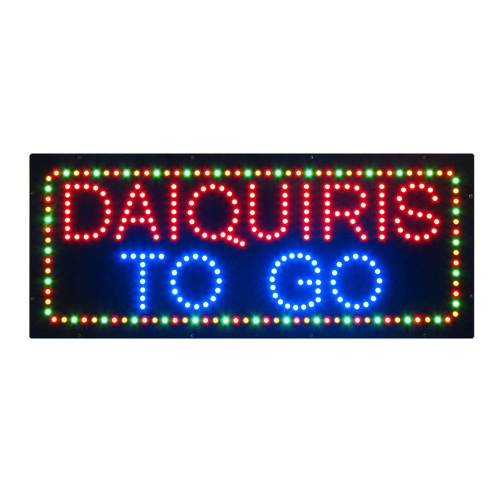 LED Daiquiris Sign for Business, Super Bright LED Open Sign for Cocktail Bar, Electric Advertising Display Sign for Bar Business Shop Store Window Home Decor. (32" x 13")
