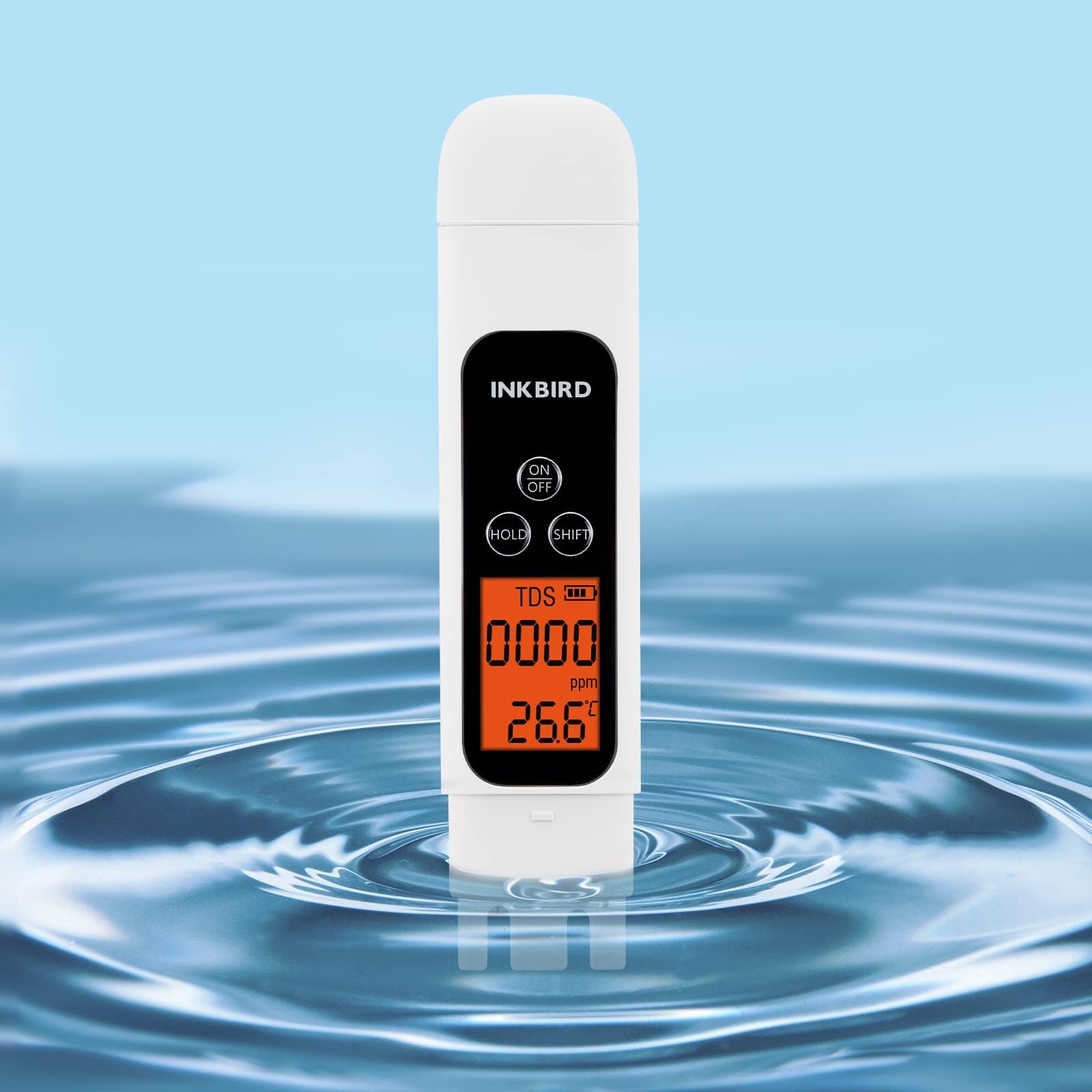 INKBIRD 3-in-1 Digital Water Quality Meter, TDS, EC & Temperature Tester, Instant High Accuracy Reading, PPM Meter with Backlit Display & Auto-Off for Drinking Water, Aquarium, Hydroponics, Pool Uses
