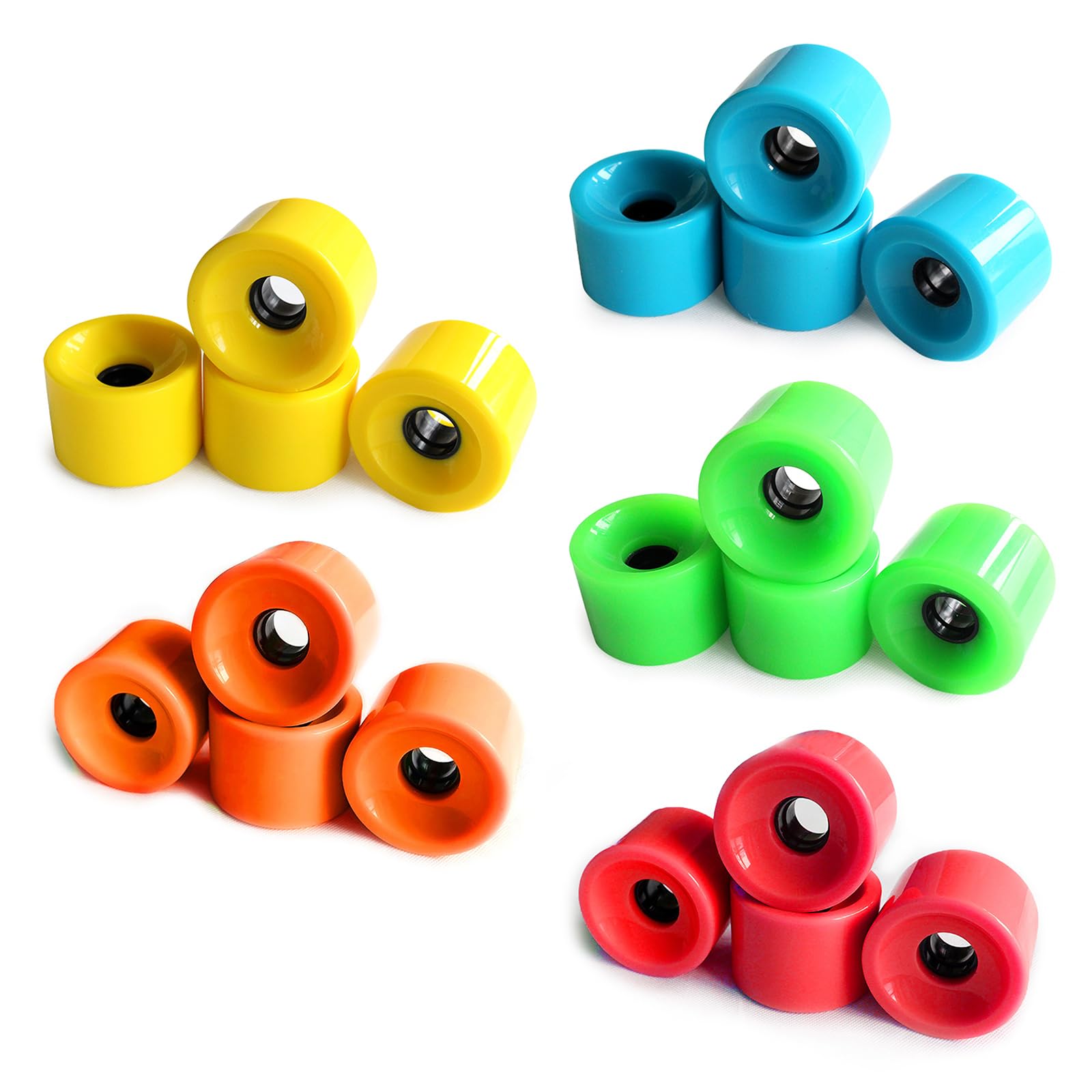 Lot de 4 planches à roulettes 78A avec roulements souples pour longboards de rechange