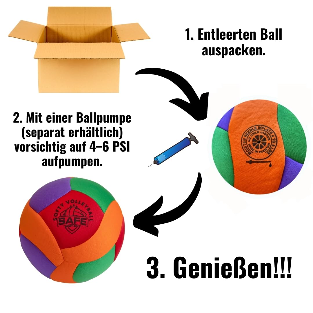 Safe Sport Gear - Softy Volleyball - Superweicher - Perfekter für Kinder und Erwachsene – Indoor- und Outdoor-Spiel – Realistisches Gefühl und Sprung (Softy Volleyball)