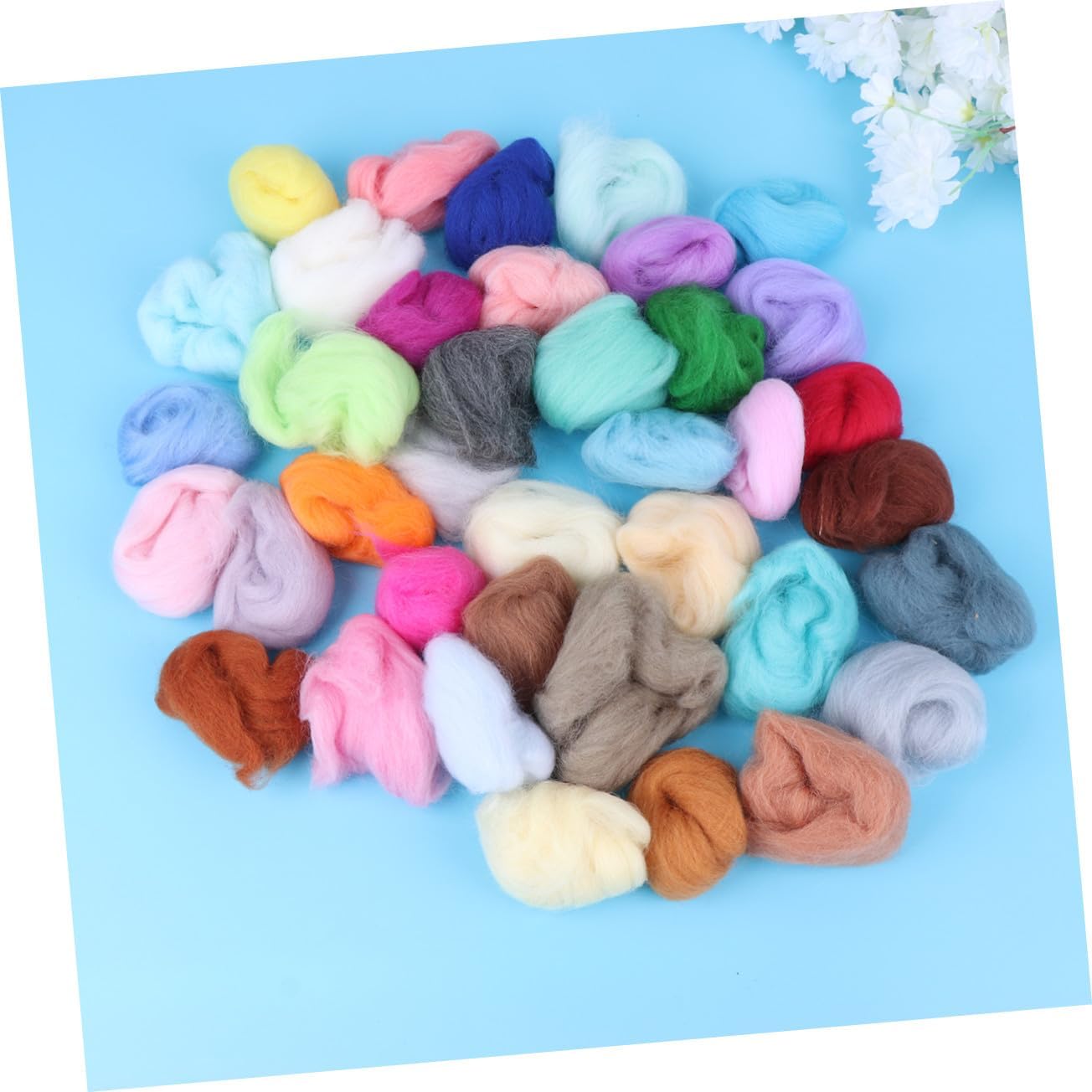 PLAFOPE Colors Wool Felting Kit DIY Needle Felting Set with Wool Roving and Felt Mat for Crafting Unique Handmade Felt Projects Suitable for Beginners and Adults
