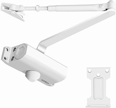 SOPHIA Door Closer for Home, Hydraulic Automatic Door Closer for Residential & Light Commercial Use for Door Weight 55-99LBS, Adjustable Speed, Life Size Fitting Templates, Size 2, White