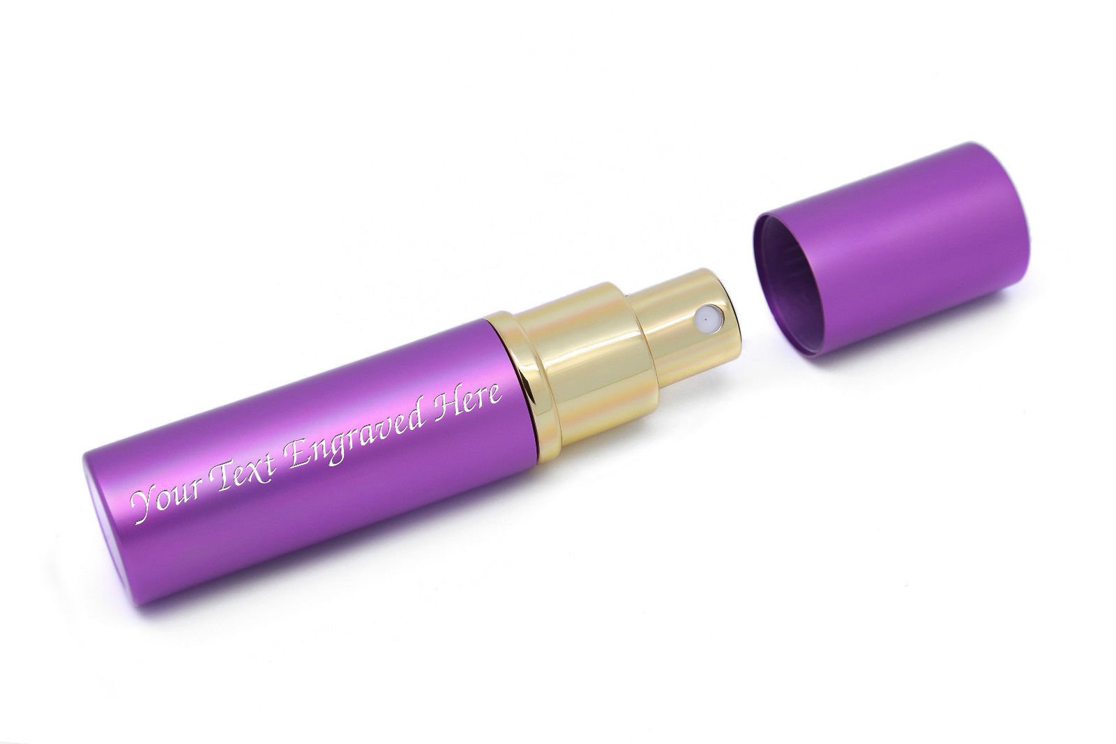 Personalised Ladies Purple Large Perfume Atomiser, Wedding Favour Gift With Free Engraving