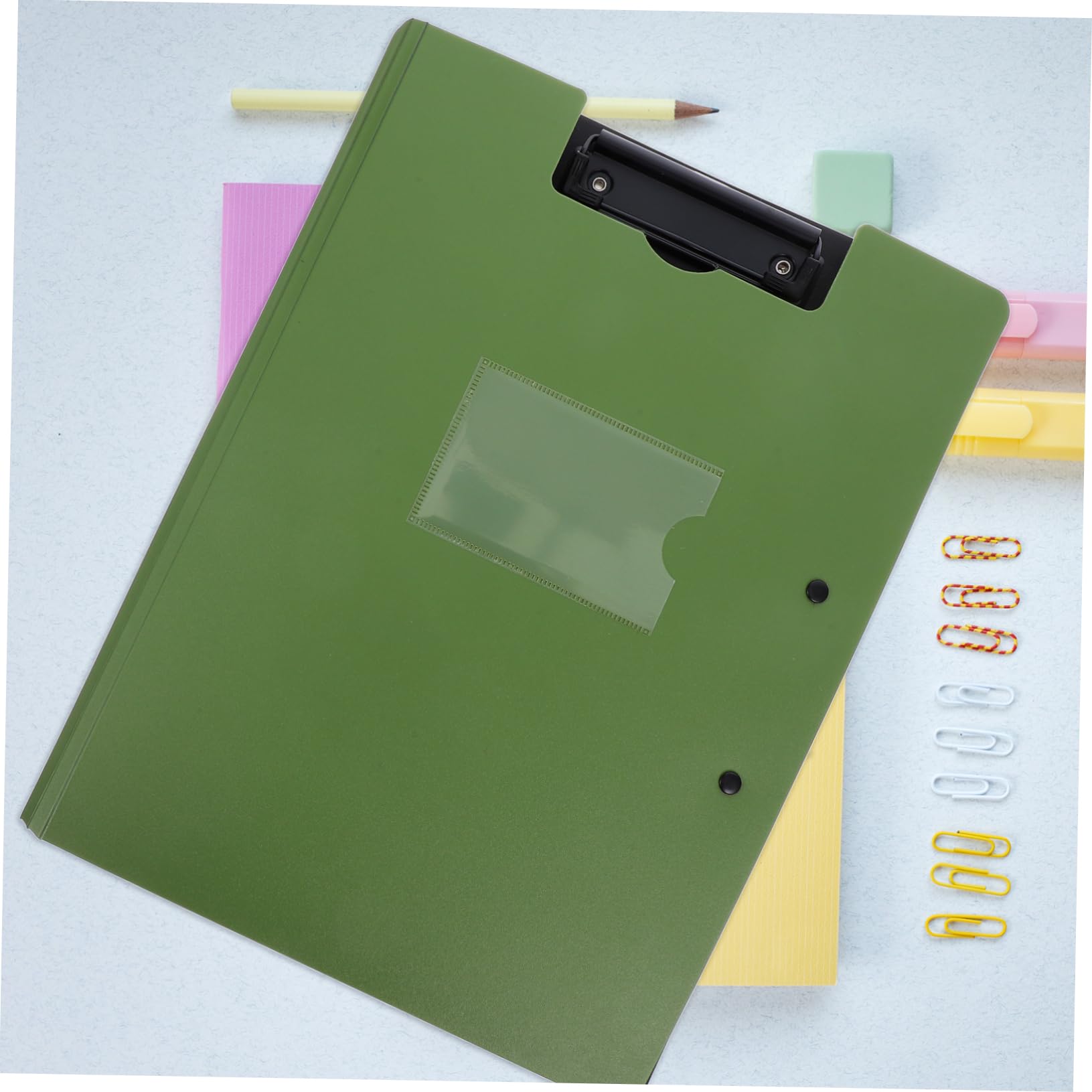 NUOBESTY 6pièces Porte-documents Pliable Plastique avec Double Pince Horizontale Étanche et Portable pour Bureau Soins Infirmiers et Organisation de Documents