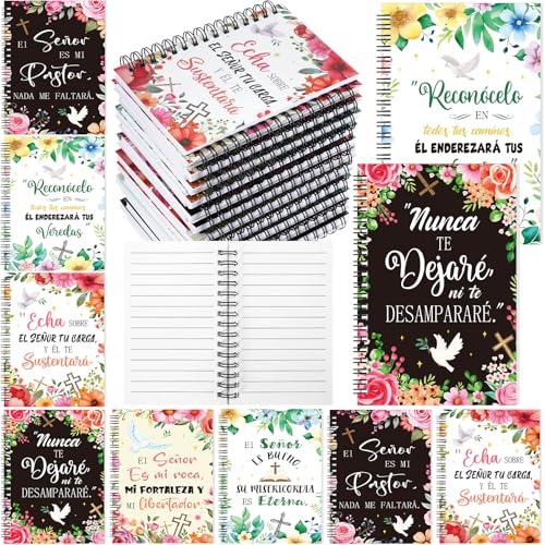 Carnets de notes chrétiens inspirants avec versets de la Bible pour cadeaux de Noël | Lot de 24