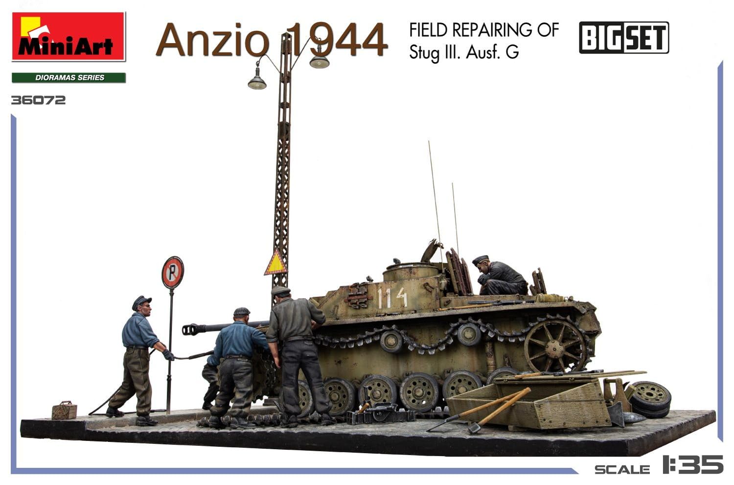 Miniart 1:35 - Anzio 1944, Field Repair, Stug III BigSet, Molded Color, 1/35 スケール - Image 3