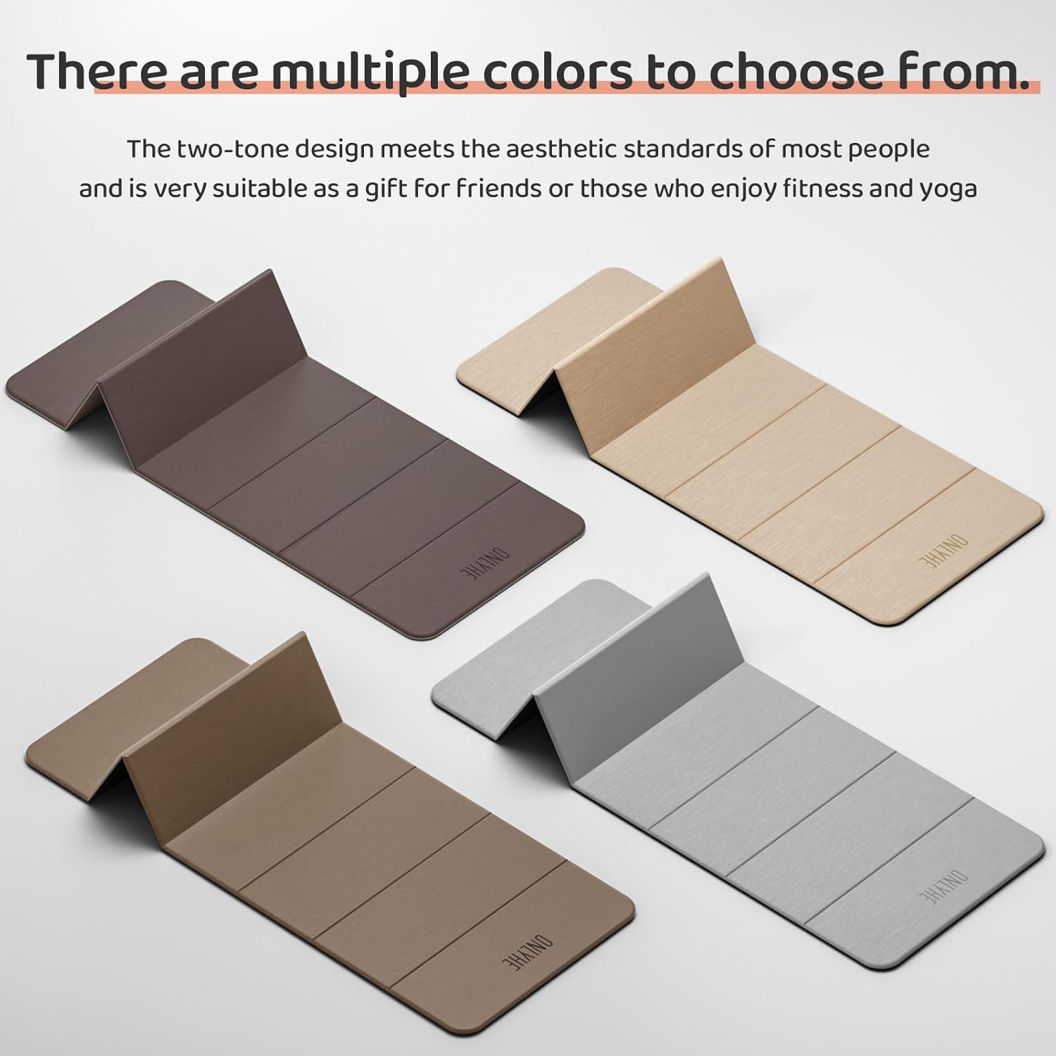 Packable Yoga Mat, Family Slipcover, 8 mm Deep Pocket Folding Pillow, Non-Slip, Pilates, Outside Use, Meditation, Travel Open (Brown+Black)