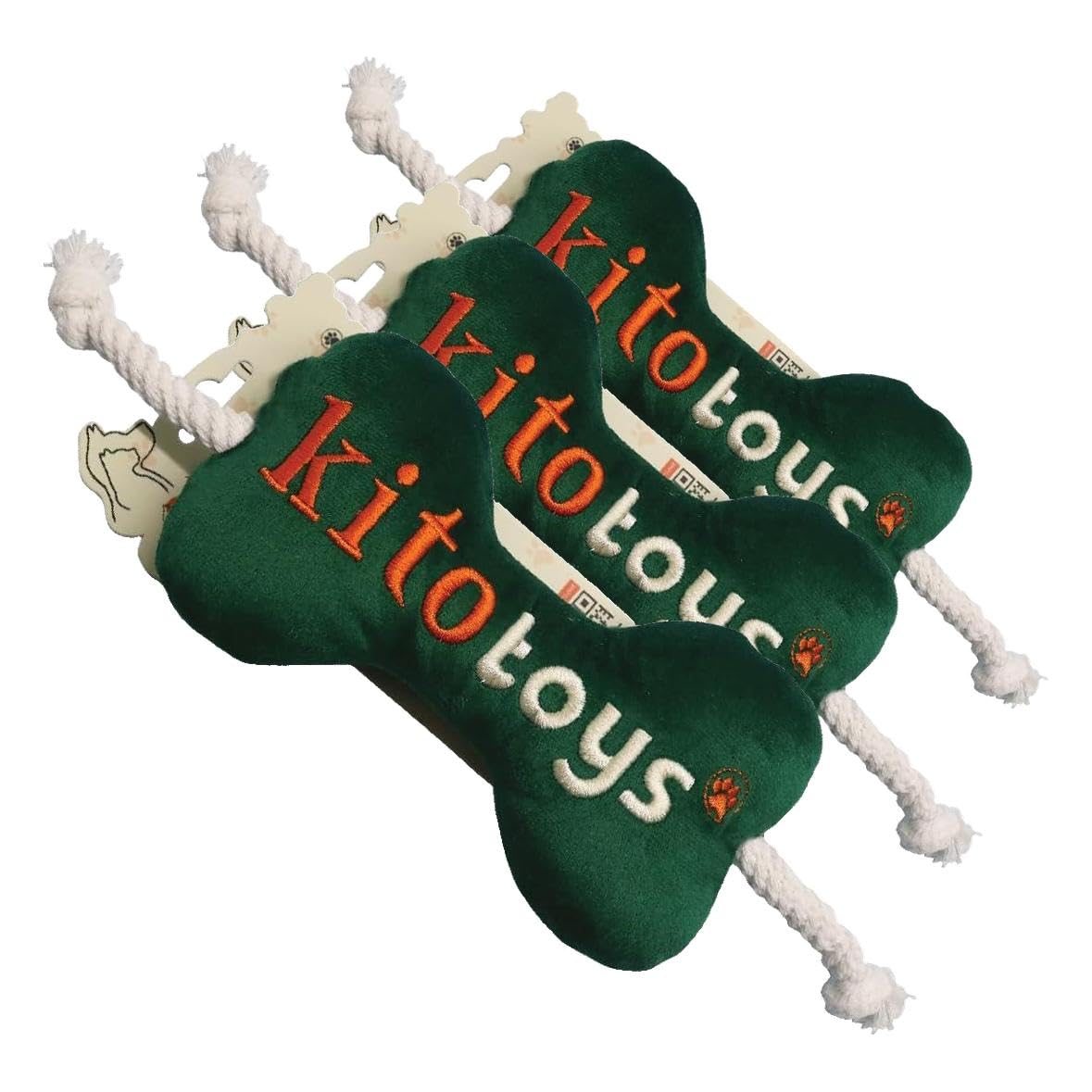 Kito Toys Kemik Peluş Köpek Oyuncağı (3 paketi)