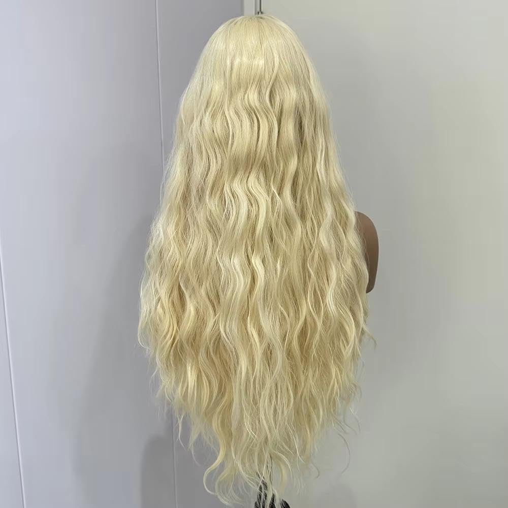Haarpflege Blonde Natürliche Gewellte Lace-Front-Perücken Für Frauen Hellblonde Farbige Perücke