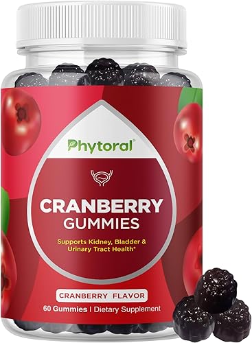 Phytoral Gomitas de arándanos extra fuertes para mujeres, delicioso y potente suplemento y vejiga renal para hombres, para el tracto urinario, apoyo
