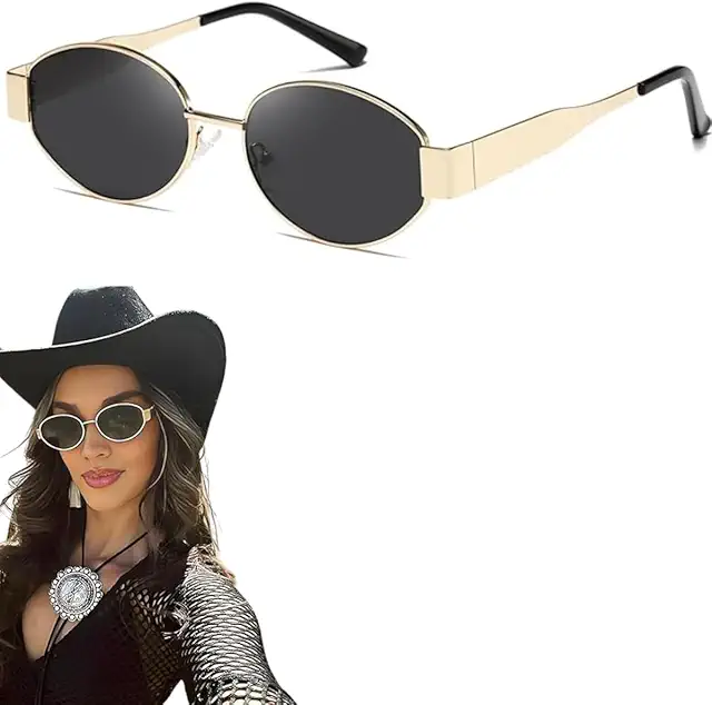 Occhiali da Sole Ovali Retrò Donna Uomo - Protezione UV400, Metallo Classico