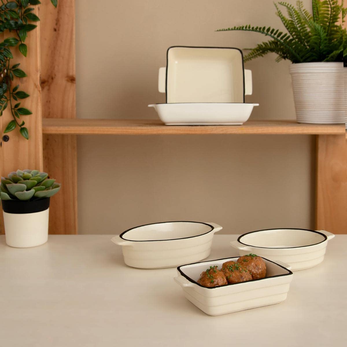 Quid Cocco Cocotte ovale en grès pour four 18 x 11 x 4 cm Passe au micro-ondes