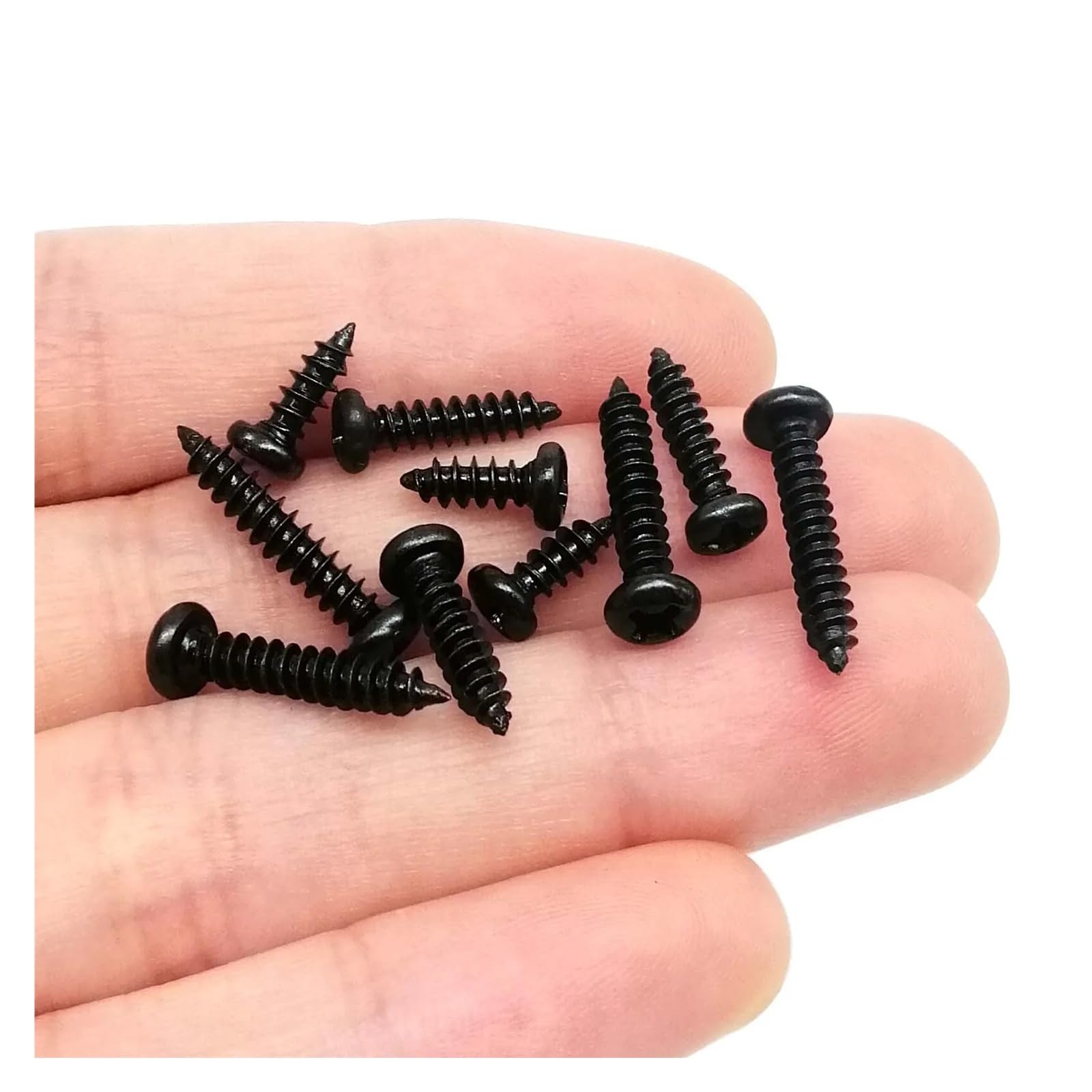 1 Kit Schwarz Stahl Pan Kreuz Rundkopf Selbstschneidende Holzschraube Mix M1 M1.2 M1.4 M1.7 M2 M2.6 M3 M4 Sortiment Set(Set D 2010pcs)