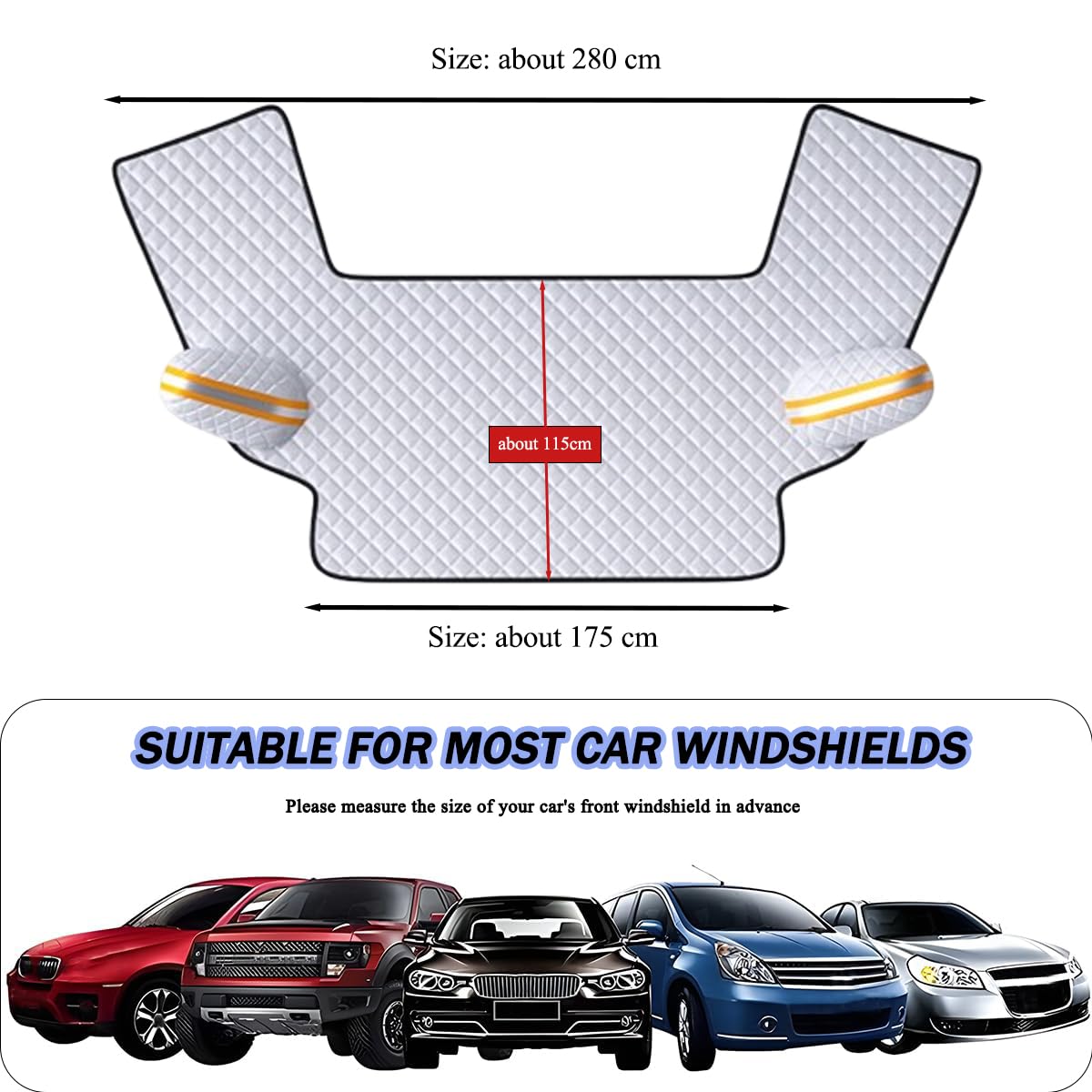 Auto Windschutzscheiben Abdeckung Für VW Tiguan/Touareg - Magnetisch, 260x114cm, 4-Jahreszeiten