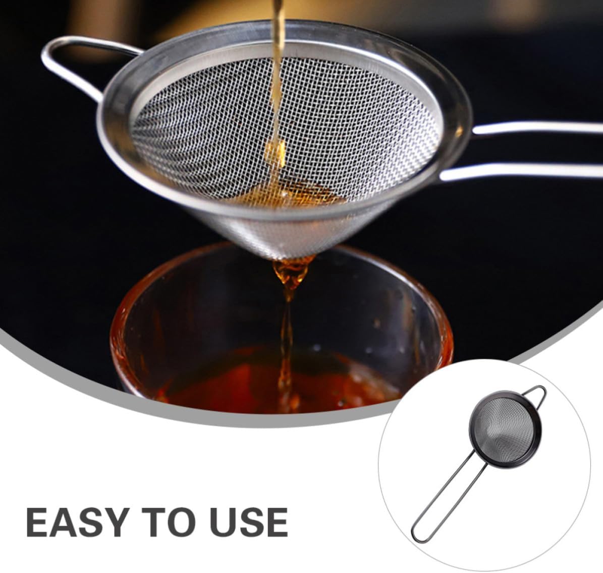 Polished Triangle Cocktail Strainer, Stainless Steel