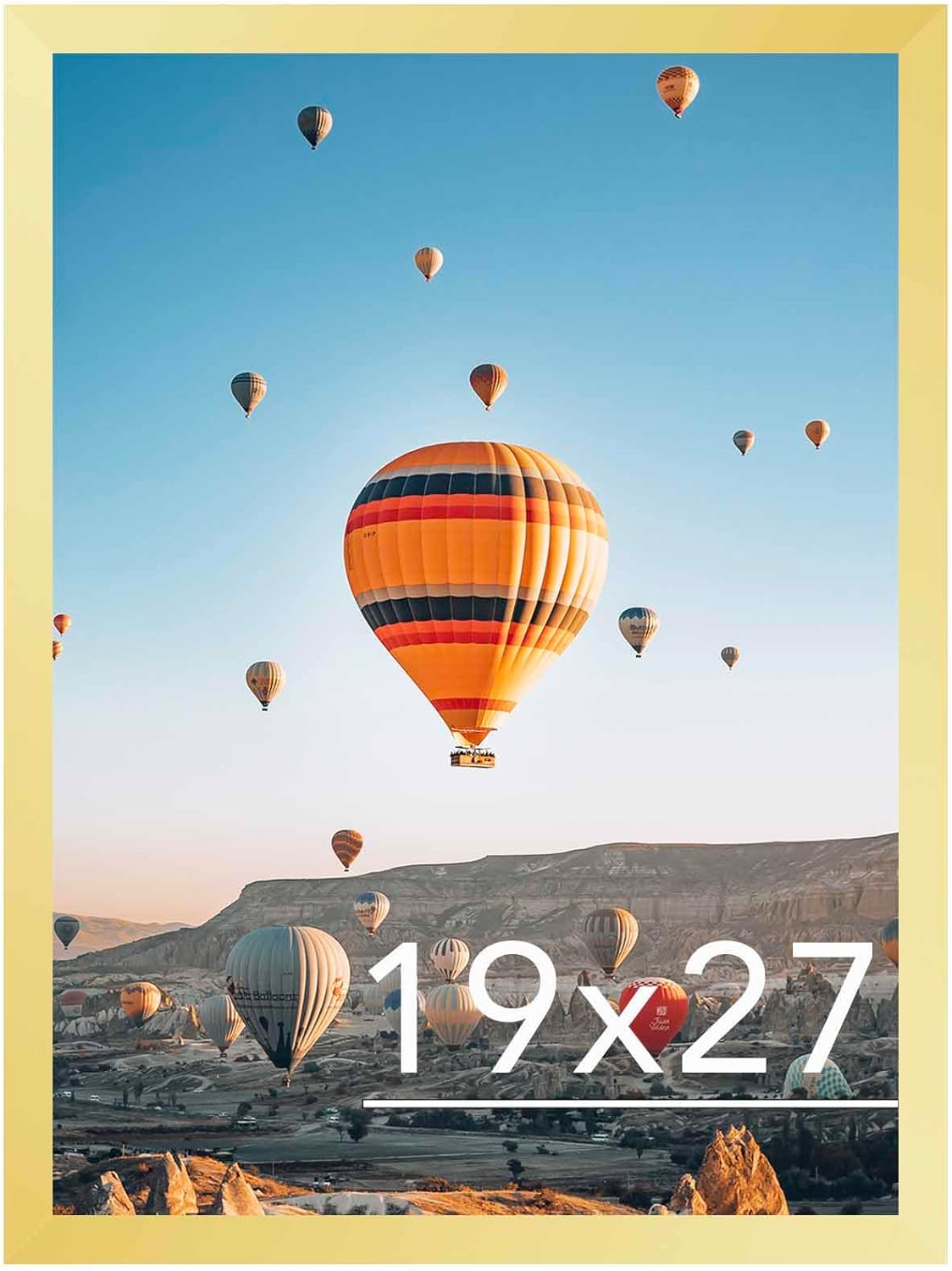 19x27 Picture Frame Gold for Poster Photo Picture, Horizontal and Vertical Formats for Wall Hanging, 19 x 27 Wall Gallery Poster Photo Frame for 19 by 27 Photos Posters, Gold Gold 19x27 inch