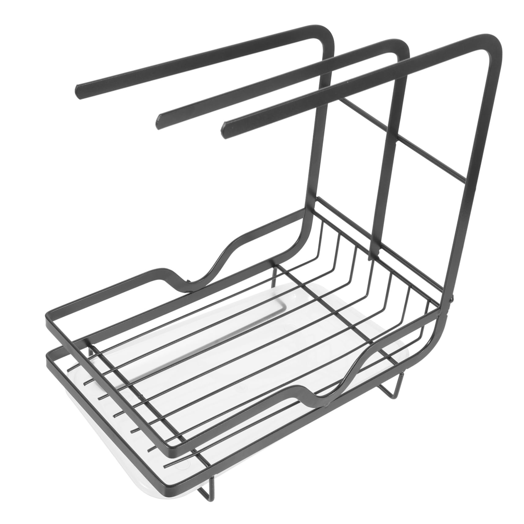 Cabilock Soporte Escurridor de Esponjas y Paños de Cocina, Organizador Metálico de Pared para Fregadero y Cocina, Negro