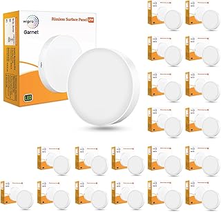 wipro Polycarbonate Garnet 12W Rimless Round LED Surface Panel Neutral White Light (4000K) | Elegant Rimless Design for Wi