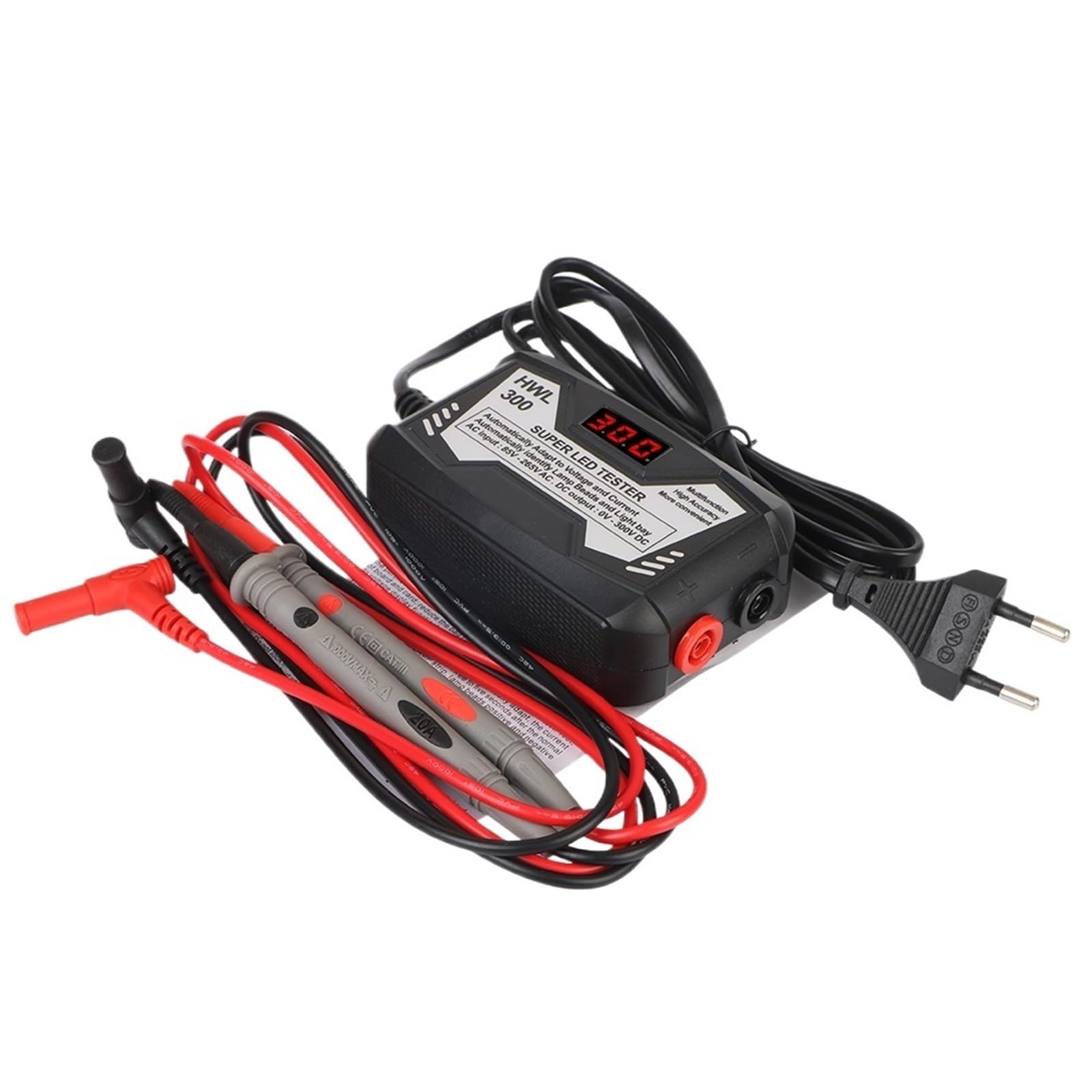 Testeur de rétroéclairage TV LED 0-300V avec prise EU et sonde pour bandes LED
