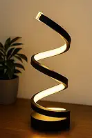 Abajur Espiral Luminária De Mesa Moderno LED Design Contemporâneo Luz Frio/Quente Bivolt - Ideal para Escritório, Sala, Quarto, cabeceira de cama - SHACK