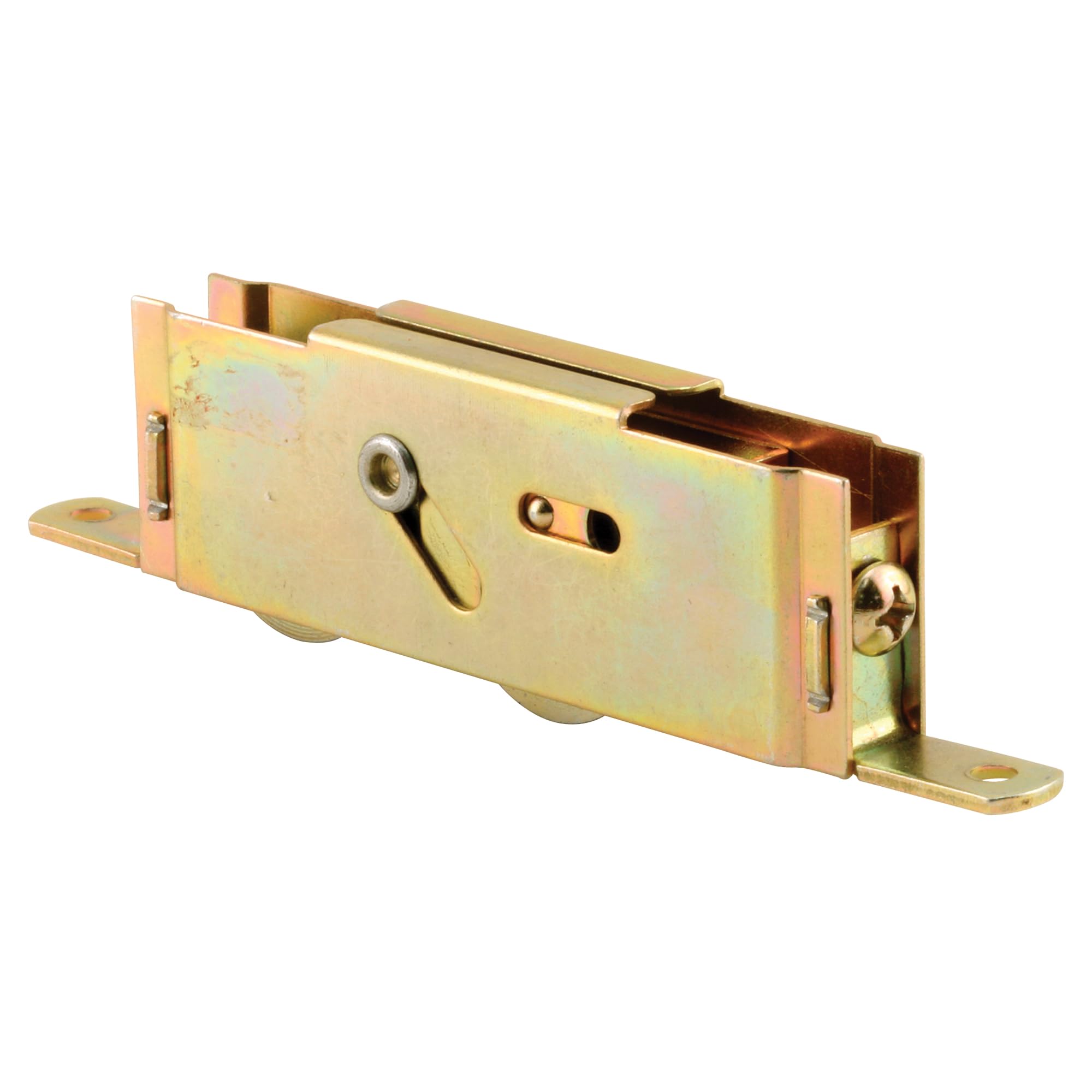 Prime-Line D 1980 Sliding Door Tandem Roller Assembly, 1-1/4" Steel Ball Bearing, End Adjustable, 1" Roller, Yellow Zinc