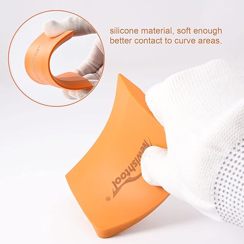 Miniatura 4 de NEWISHTOOL Escobilla de silicona suave, escobilla pequeña para vinilo, 2 piezas de espátula PPF para tintar ventana, rascador de hoja en V para