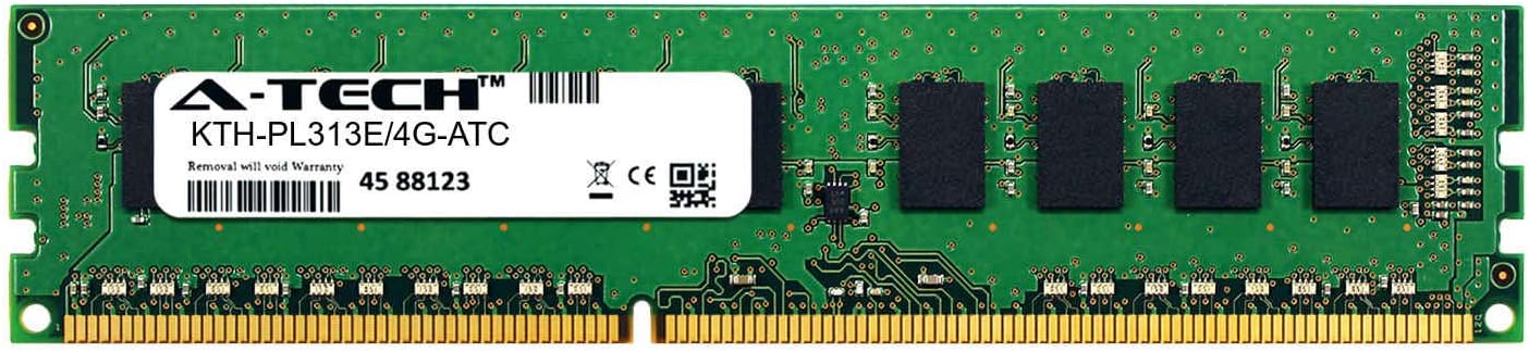 A-Tech 4GB Replacement for Kingston KTH-PL313E/4G - DDR3 1333MHz PC3-10600 ECC Unbuffered UDIMM 2rx8 1.5v - Single Server Memory Ram Stick (KTH-PL313E/4G-ATC)