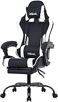 Vista 10 de PayLessHere Silla ergonómica de escritorio de carreras, silla de computadora, silla de juegos con reposapiés, soporte lumbar, reposacabezas