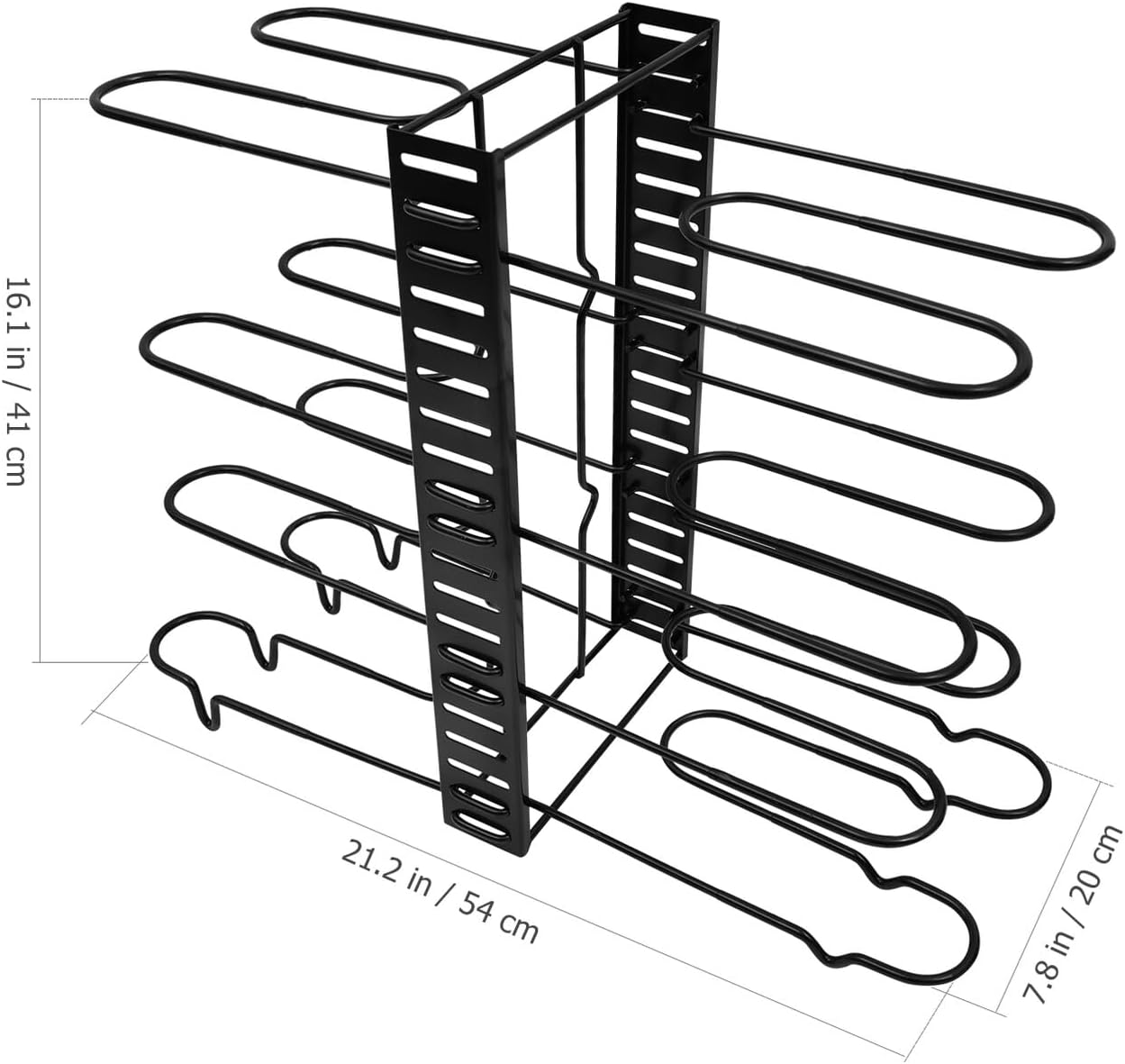 Multi-function Pot Lid Rack and Iron Kitchen Organizer with 8-layer Coated Storage, Pan and Cutting Board Holder for Cabinet and Countertop Use